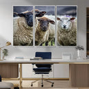 Charming Sheep Portrait Wall Art – Trio of Woolly Companions by MyGreatCanvas | Canvas Wall Art Prints | Photo Prints & Wall Decor