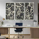 Modern Botanical Wall Art - Floral Black and White Canvas