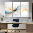 Decorative Turquoise Abstract Wave Wall Art Canvas Print