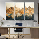 Rustic Wood Mountain Wall Art Print | Triptych Giclee Print by MyGreatCanvas | Canvas Wall Art Prints | Photo Prints & Wall Decor