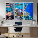 Underwater Sea Turtle Wall Art Canvas Print – Vibrant Ocean