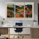 Yayoi Kusama Landscape Canvas Print, Vibrant Floral Mountain