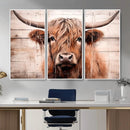 Vintage Scottish Highland Cow Cattle Art Print Farmhouse