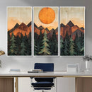 Sunset Mountain Landscape Canvas Wall Art Print - Nature