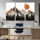Modern Abstract Mountain Canvas Wall Art Print, Abstract