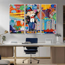 Pop Art Monopoly Man Canvas Wall Art Print - Bold and