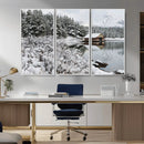 Winter Wall Art - Cabin by the Lake Canvas Wall Art - Serene by MyGreatCanvas | Canvas Wall Art Prints | Photo Prints & Wall Decor