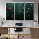 Wildflower Field Framed Wall Art, Vintage Botanical