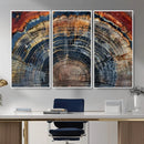 Abstract Tree Ring Wall Art Canvas Print – Colorful Framed