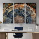 Framed Tree Ring Wall Art - Abstract Colorful Tree Ring Wall