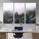 Misty Forest Wall Art | Foggy Forest Canvas Print | Large