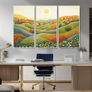 YAYOI KUSAMA Colorful Dot Art Landscape Canvas - Framed
