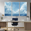 Abstract Ocean Print Artwork- Serene Blue Ocean Canvas Wall