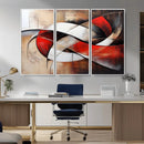 Abstract Wall Art - Modern Red and White Canvas Wall Art