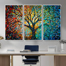 Yggdrasil Tree of Life Wall Art Print | Mosaic Style 3-Panel