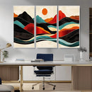 Western Wall Decor - Large Triptych Mountain Canvas - Boho