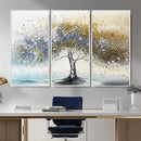 Golden and Silver Tree Wall Art – Framed Elegant Leaves by MyGreatCanvas | Canvas Wall Art Prints | Photo Prints & Wall Decor