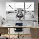 Highland Cow Wall Art Canvas Print – Black and White Western by MyGreatCanvas | Canvas Wall Art Prints | Photo Prints & Wall Decor