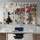 Butterfly Girl Wall Art – Vibrant Street Style Canvas Print,