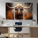 Highland Bull Canvas Abstract Canvas Wall Art Print –