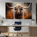 Highland Bull Canvas Abstract Canvas Wall Art Print –