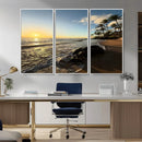 Tropical Beach Wall Art - Stunning Ocean Sunset Canvas Print