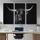 Majestic Longhorn Bull Wall Art Canvas Print – Dark by MyGreatCanvas | Canvas Wall Art Prints | Photo Prints & Wall Decor