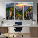 Mountain Sunset Panoramic Wall Art Canvas Print – Framed
