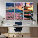 Mount Fuji Cherry Blossom Wall Art Canvas Print – Framed