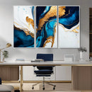 Gold Blue Abstract Canvas Print, Elegant Navy and Gold by MyGreatCanvas | Canvas Wall Art Prints | Photo Prints & Wall Decor