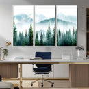 Misty Pine Forest Wall Art, Foggy Mountain Landscape Canvas by MyGreatCanvas | Canvas Wall Art Prints | Photo Prints & Wall Decor
