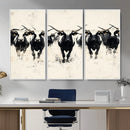 Texas Longhorn Wall Art – Framed Black White Cattle Canvas by MyGreatCanvas | Canvas Wall Art Prints | Photo Prints & Wall Decor