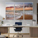 Ocean Sunset Wall Art Canvas Print – Framed Sandy Shore