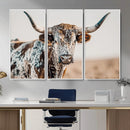 Texas Longhorn Wall Art – Framed Speckled Cow Canvas by MyGreatCanvas | Canvas Wall Art Prints | Photo Prints & Wall Decor
