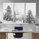 Snowy Ski Lift Wall Art – Framed Winter Forest Canvas by MyGreatCanvas | Canvas Wall Art Prints | Photo Prints & Wall Decor