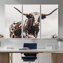 Texas Longhorn Wall Art Canvas Print – Framed Spotted Bull by MyGreatCanvas | Canvas Wall Art Prints | Photo Prints & Wall Decor