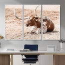 Texas Longhorn Wall Art Canvas Print – Framed Resting Bull by MyGreatCanvas | Canvas Wall Art Prints | Photo Prints & Wall Decor