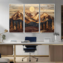 Wood Mountain Landscape Wall Art Canvas Print – Framed