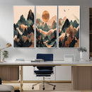 Wood Mountain Landscape Wall Art Canvas Print – Framed