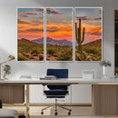 Saguaro Cactus Wall Art Canvas Print – Framed Arizona Sunset