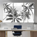 Black and White Palm Wall Art Canvas Print – Framed