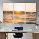 Calm Water Wall Art – Framed Sunset Waves Canvas Artwork, by MyGreatCanvas | Canvas Wall Art Prints | Photo Prints & Wall Decor