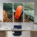 Surfer Stairway Wall Art – Framed Ocean Surf Canvas Artwork, by MyGreatCanvas | Canvas Wall Art Prints | Photo Prints & Wall Decor
