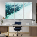 Minimal Beach Wall Art – Framed Ocean Swimming Canvas by MyGreatCanvas | Canvas Wall Art Prints | Photo Prints & Wall Decor