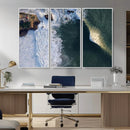Ocean Wave Wall Art – Aerial Coastal View Canvas Artwork, by MyGreatCanvas | Canvas Wall Art Prints | Photo Prints & Wall Decor