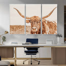 Longhorn Bull Wall Art Canvas Print – Framed Western Cow