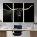 Texas Longhorn Wall Art Canvas Print – Framed Rustic Western