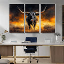 Longhorn Canvas Wall Art Canvas Print – Framed Bold Bull