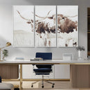Longhorn Wall Art Canvas Print – Framed Western Cow Rustic