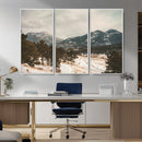 Mountain Landscape Wall Art Canvas Print – Framed Snowy